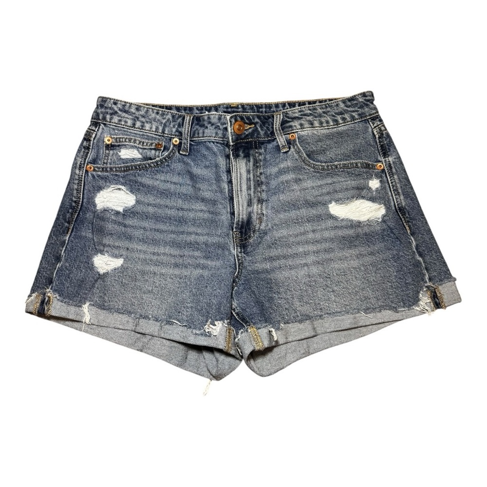 NO BOUNDARIES Blue Distressed Women's Blue Denim Shorts 11